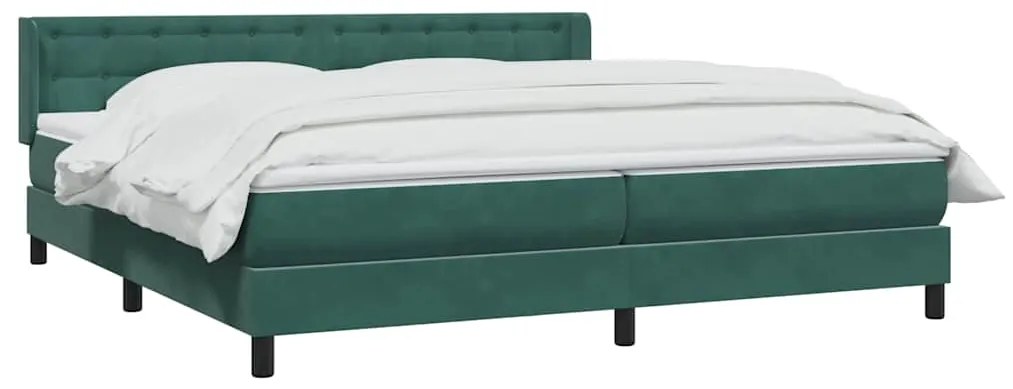 BOX SPRING ΚΡΕΒΑΤΙ ΜΕ ΣΤΡΩΜΑ ΣΚΟΥΡΟ ΠΡΑΣΙΝΟ 180X220CM ΒΕΛΟΥΔΙΝΟ 3318504