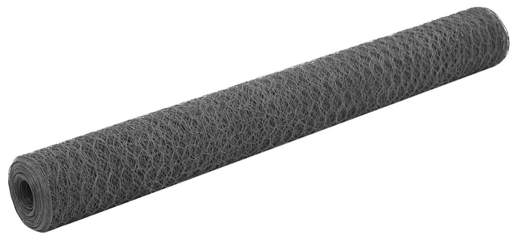 vidaXL Συρματόπλεγμα Κοτετσόσυρμα Γκρι 25x1,2 μ. Ατσάλι Επικάλυψη PVC