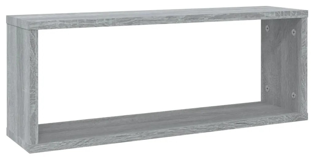 vidaXL Ραφιέρες Τοίχου Κύβος 2 τεμ Γκρι Sonoma 60x15x23 εκ. Επεξ. Ξύλο