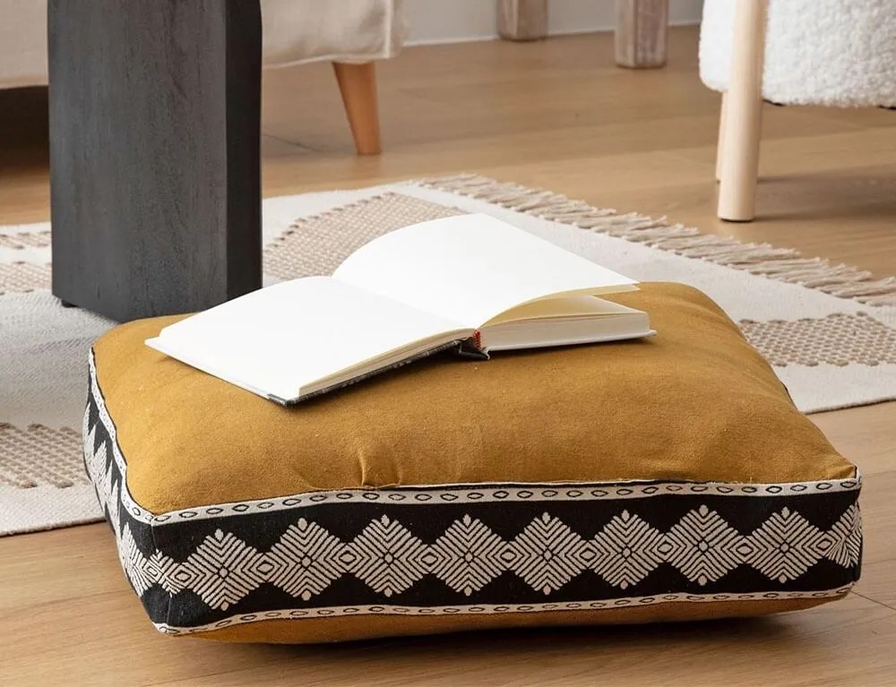 Διακοσμητικό Μαξιλάρι Δαπέδου Inuit Atmosphera με διαστάσεις 48x48x14cm - Ochre