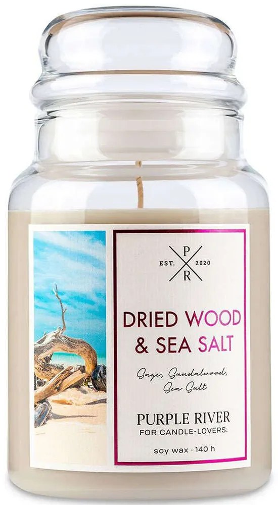 Αρωματικό Κερί Dried Wood &amp; Sea Salt A1068 10x18cm 623gr Sand Purple River Soy Wax