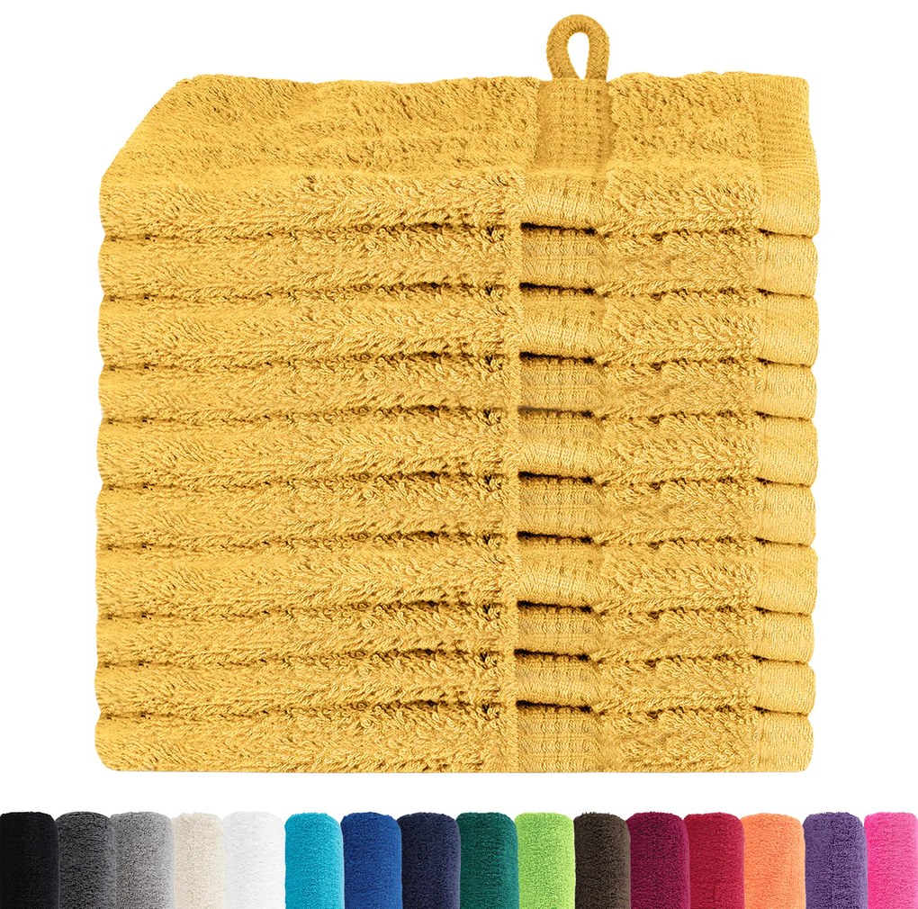 vidaXL Πετσέτες 10 pcs Χρυσό 15 x 21 cm Βαμβάκι