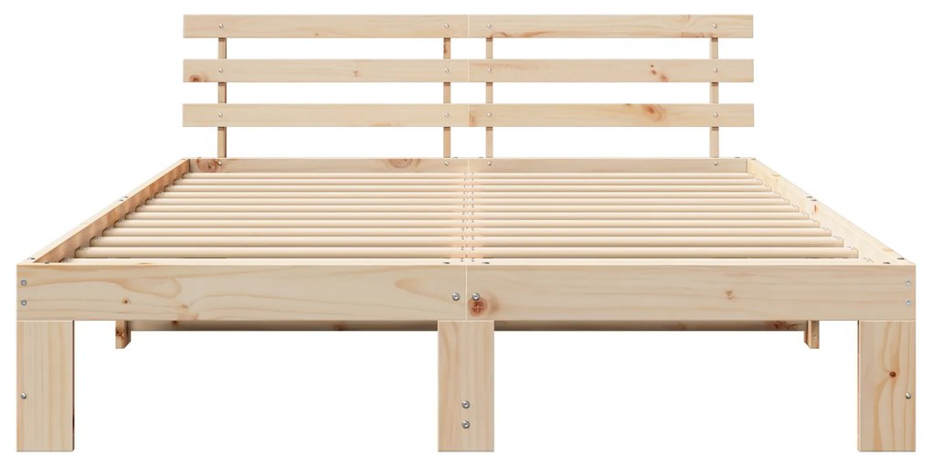 vidaXL Σκελετός Κρεβατιού Καφέ 140 x 200 cm Μασίφ ξύλο πεύκου