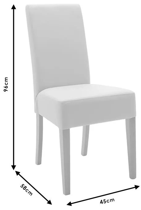 Καρέκλα Ditta PU εκρού- πόδι μασίφ ξύλο sonoma 2αδα 45x58x96 εκ.