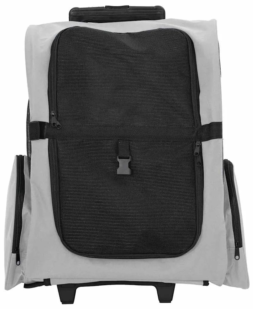 vidaXL Καρότσι Κατοικίδιων 3 σε 1 Γκρι 48x32x(57-106) εκ. από Ύφασμα Oxford