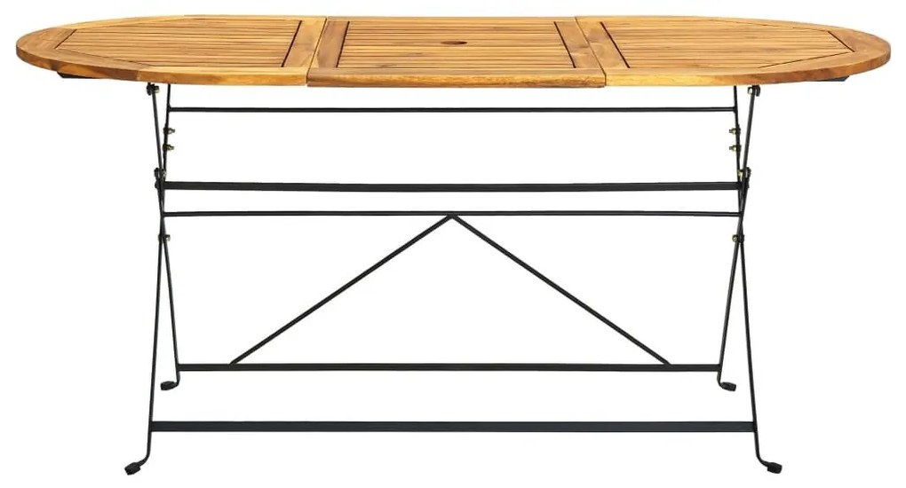 Τραπέζι Κήπου Οβάλ 160 x 85 x 74 εκ. από Μασίφ Ξύλο Ακακίας - Καφέ