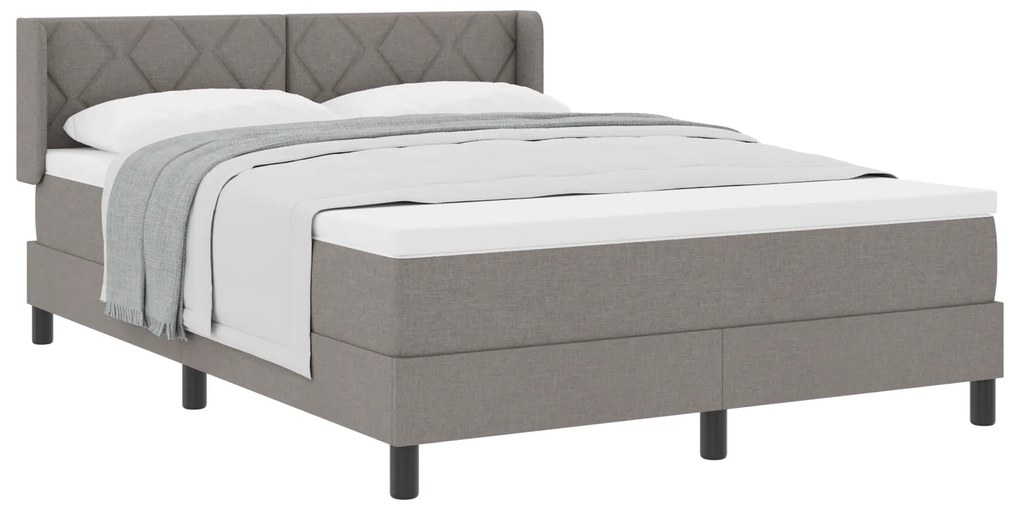 vidaXL Κρεβάτι Box Spring με Στρώμα – Ταουπέ, 140 x 200 εκ., Ύφασμα