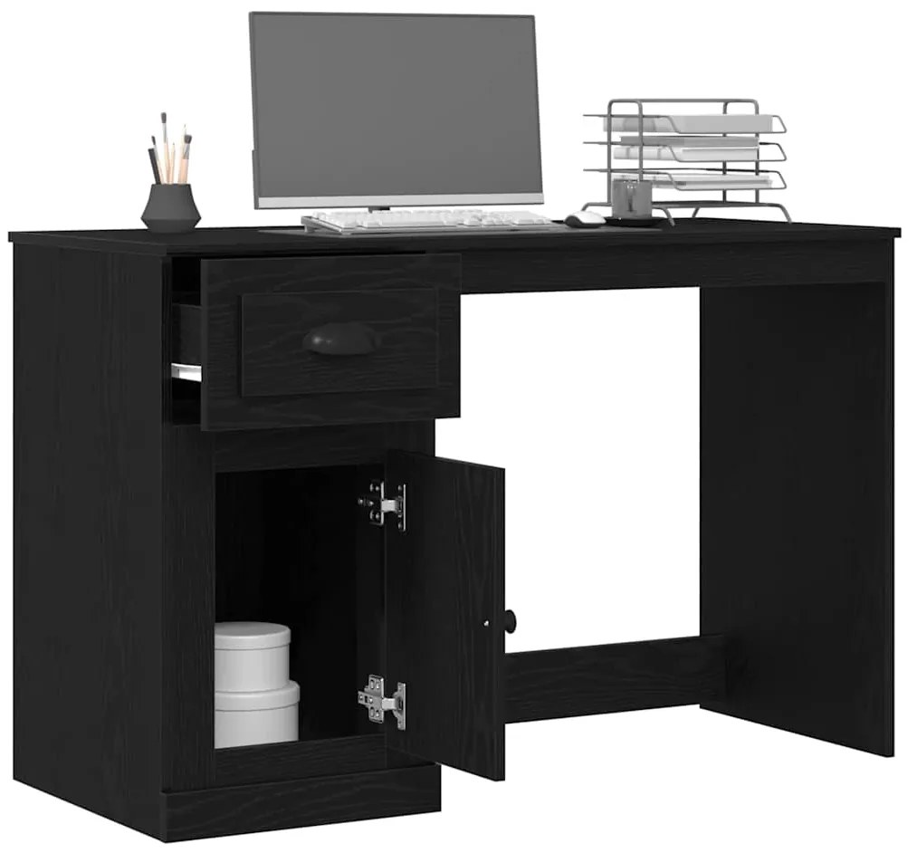 vidaXL Γραφείο Μαύρη δρυς 50 x 115 x 75 εκ. Επεξεργασμένο ξύλο