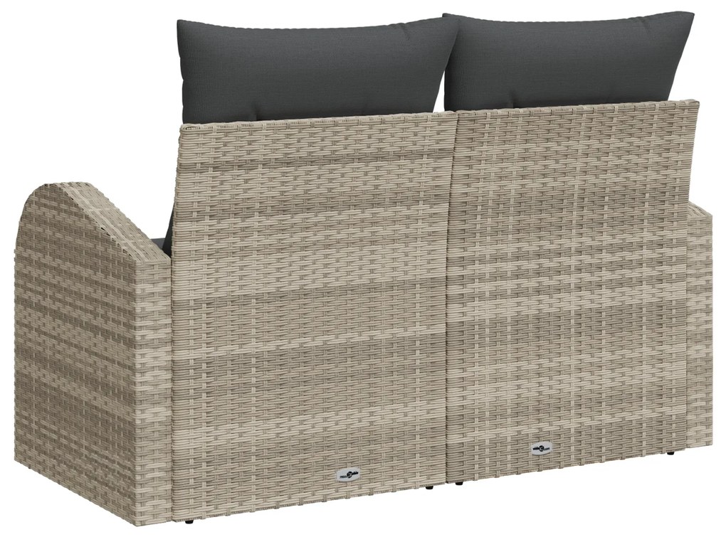 vidaXL Καναπές Κήπου Ανοιχτό γκρι 124 x 62 x 69cm συνθετικό ρατάν