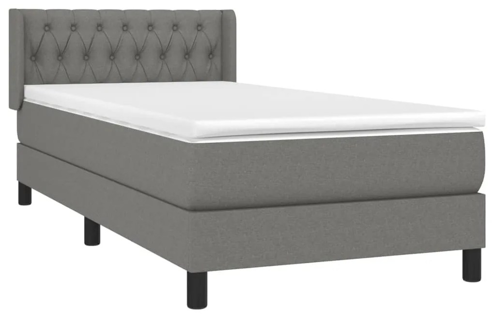 ΚΡΕΒΑΤΙ BOXSPRING ΜΕ ΣΤΡΩΜΑ ΣΚΟΥΡΟ ΓΚΡΙ 90X200 ΕΚ. ΥΦΑΣΜΑΤΙΝΟ 3129922