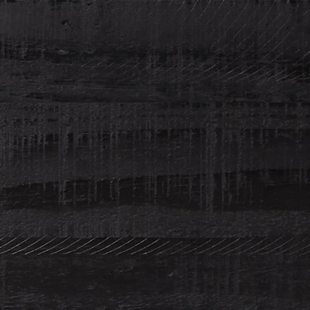Κομοδίνο Μαύρο 40 x 30 x 55 εκ. από Μασίφ Ξύλο Πεύκου - Μαύρο