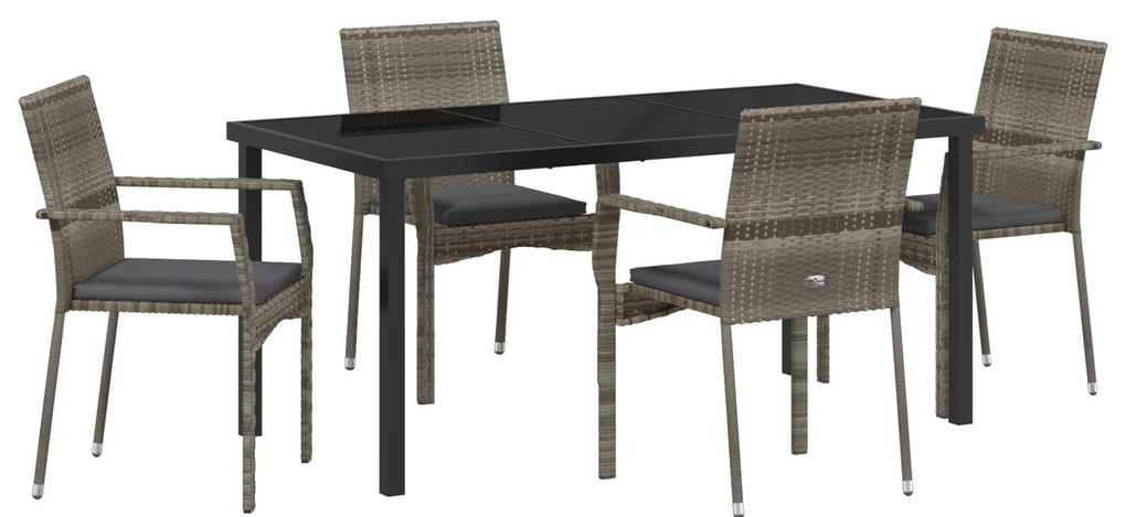 vidaXL Σετ Καρεκλών Κήπου Σαράντα 5 pcs Γκρι 160 x 80 x 73 εκ