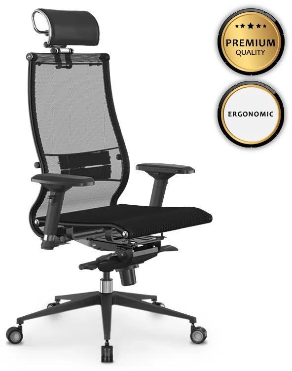 Καρέκλα γραφείου Samurai L2-9D Megapap εργονομική με ύφασμα TS Mesh χρώμα μαύρο 69x70x125/135εκ. - 0234144