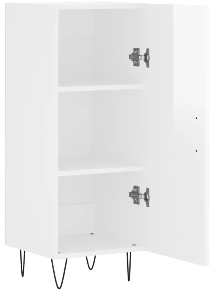 vidaXL Ντουλάπι Γυαλιστερό Λευκό 34,5x34x90 εκ. Επεξεργασμένο Ξύλο