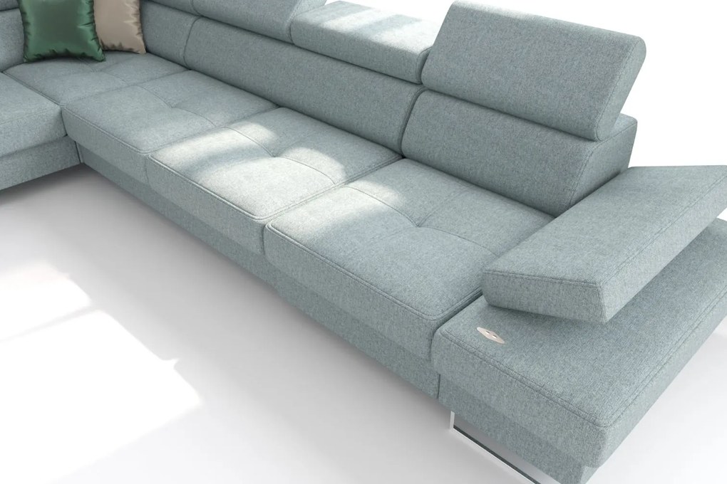 Γωνιακός καναπές Gelito Relax LTHR-Leuko-Δεξιά