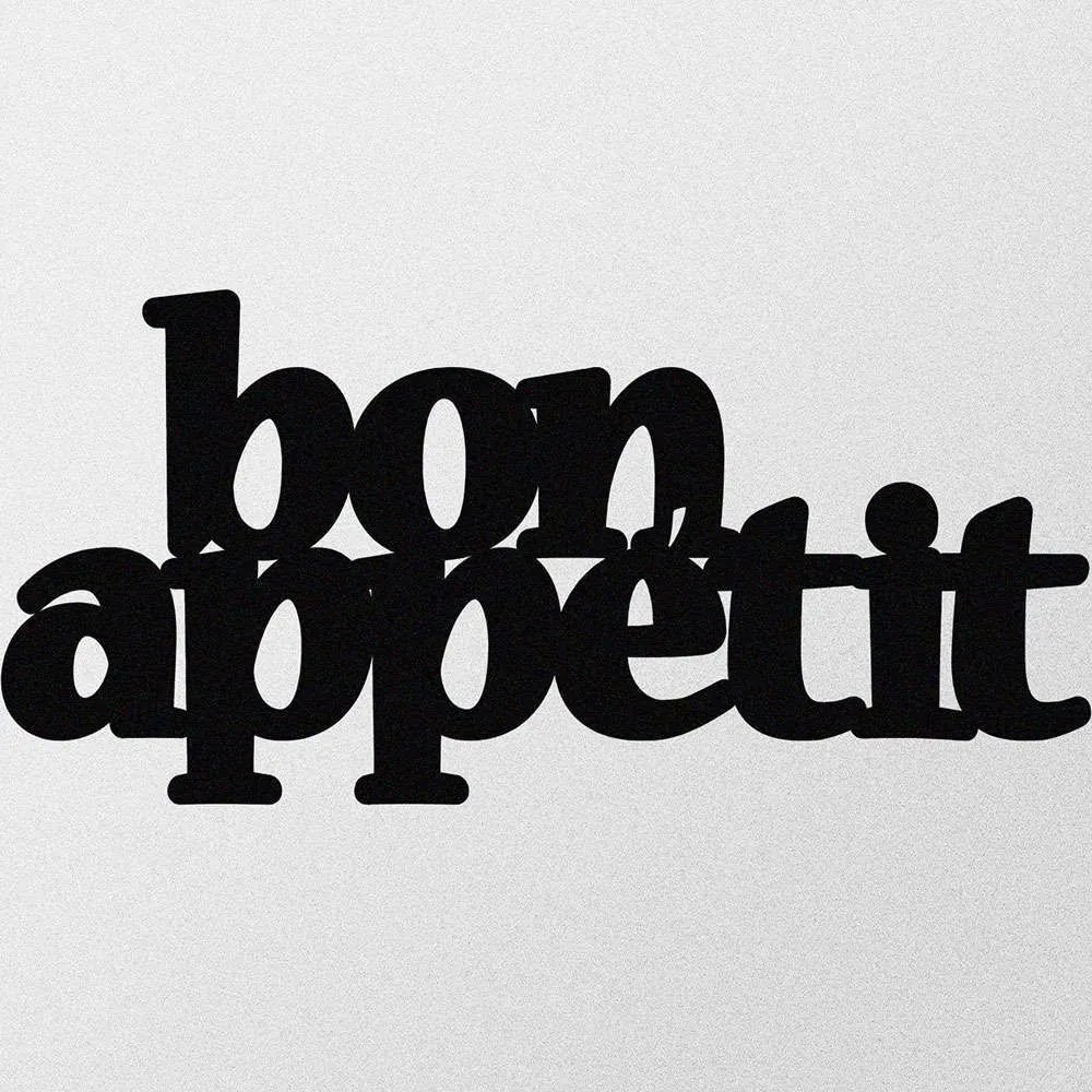 Διακοσμητικό Τοίχου Bon Appetit 279ENZ1159 59x27cm Black Wallity Μέταλλο