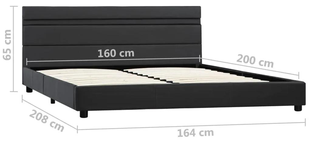 Πλαίσιο Κρεβατιού με LED Γκρι 160x200 εκ. από Συνθετικό Δέρμα - Γκρι