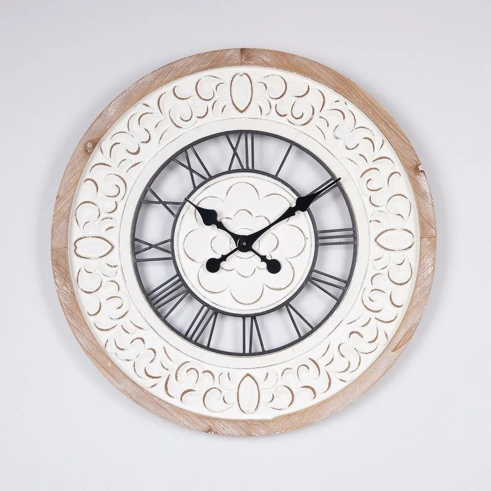 Ρολόι Τοίχου 753-10047 60x4.5x60cm Black-Natural Estheti Home Mdf, Metal