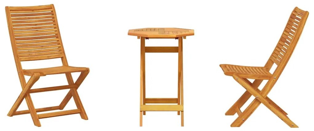 vidaXL Φορητό Σετ Μπιζερί 3 pcs Καφέ Στερεό Ξύλο Ακακίας