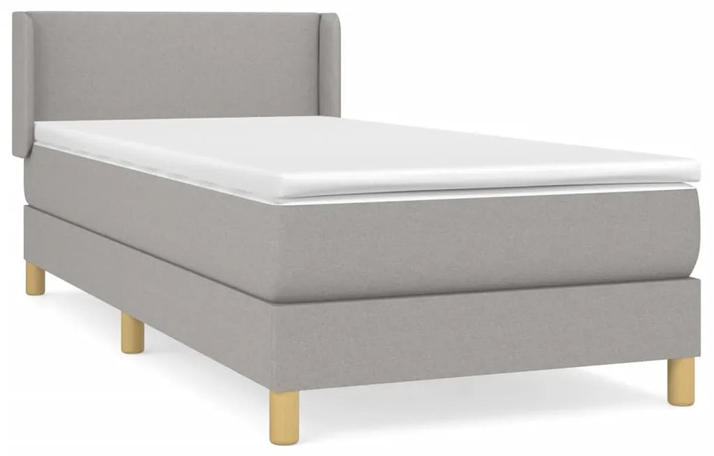 ΚΡΕΒΑΤΙ BOXSPRING ΜΕ ΣΤΡΩΜΑ ΑΝΟΙΧΤΟ ΓΚΡΙ 100X200 ΕΚ. ΥΦΑΣΜΑΤΙΝΟ 3130089