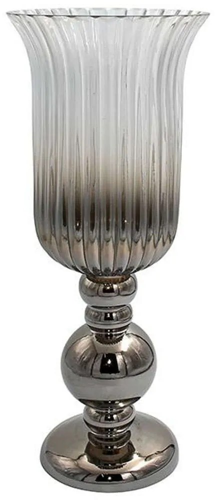 Βάζο 374-224-393 48cm Silver Glass