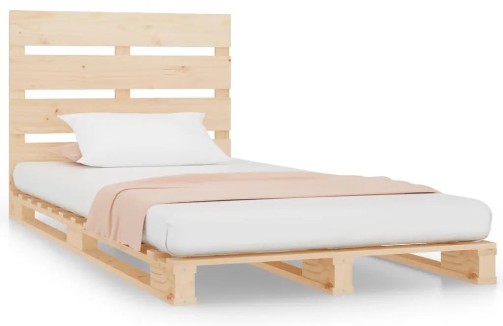 vidaXL Σκελετός Κρεβατιού Χωρίς Στρώμα 90x200 εκ Μασίφ Ξύλο Πεύκου