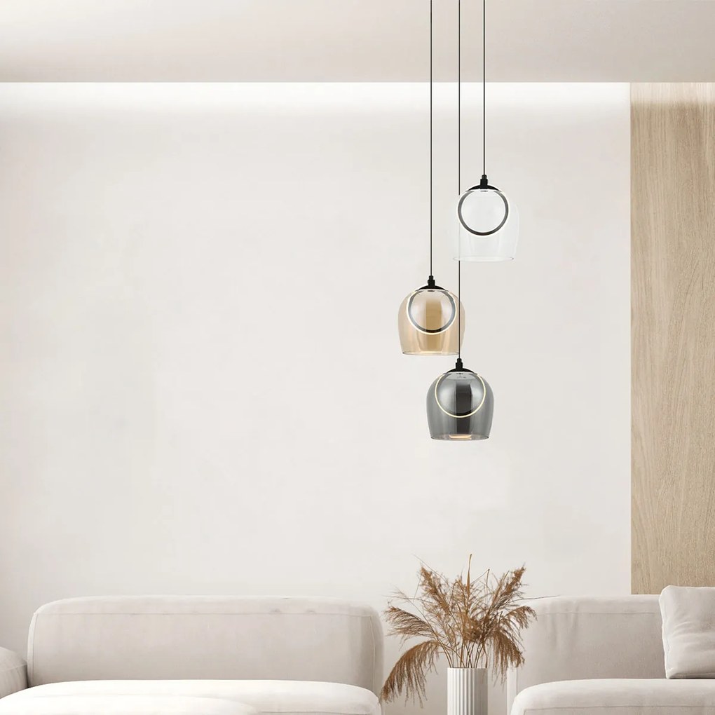 Φωτιστικό Οροφής Τρίφωτο LED Zambelis 23081 Black Matt