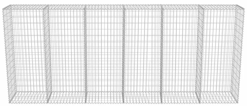 vidaXL Συρματοκιβώτιο Τοίχος 300x50x150 εκ. Γαλβαν.Χάλυβας + Καλύμματα