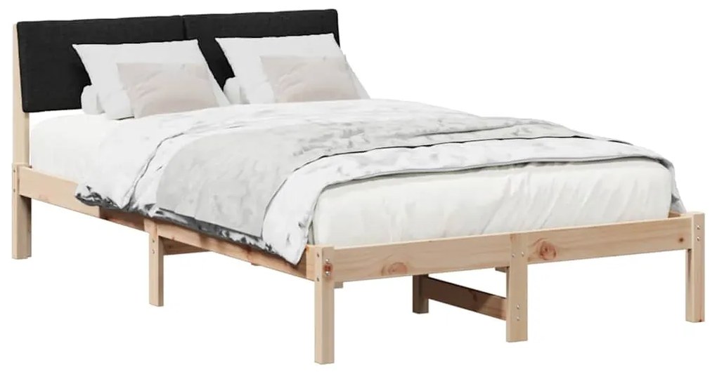 vidaXL Σκελετός Κρεβατιού με κεφαλάρι Καφέ και μαύρο 120 x 200 cm