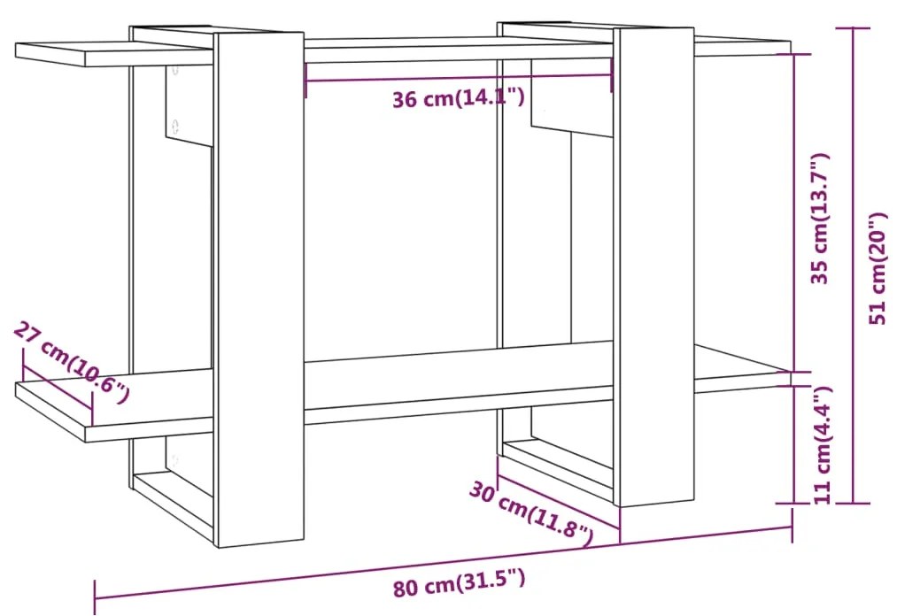 Βιβλιοθήκη/Διαχωριστικό Χώρου Γκρι Sonoma 80x30x51 εκ. - Γκρι