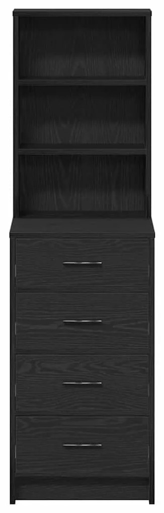 vidaXL Highboard Μαύρη δρυς 40 x 41 x 135 εκ. Επεξεργασμένο ξύλο