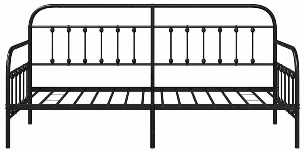 vidaXL Σκελετός κρεβατιού ημέρας Μαύρο 90 x 200 cm