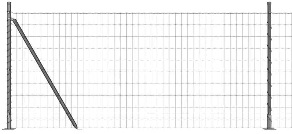 vidaXL Φράχτης με Στήλες. Γκρι 0.8 x 10 m Ατσάλι