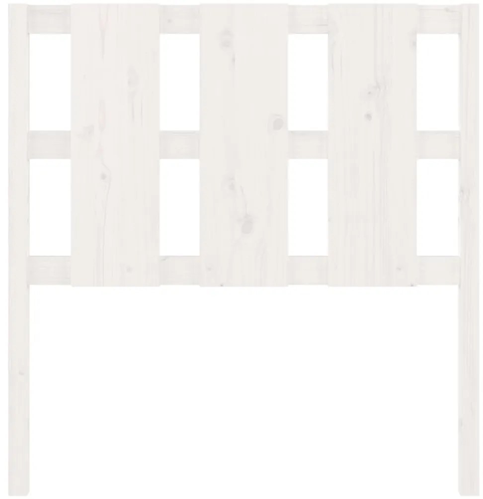 vidaXL Κεφαλάρι Κρεβατιού Λευκό 105,5 x 4 x 100 εκ. Μασίφ Ξύλο Πεύκου