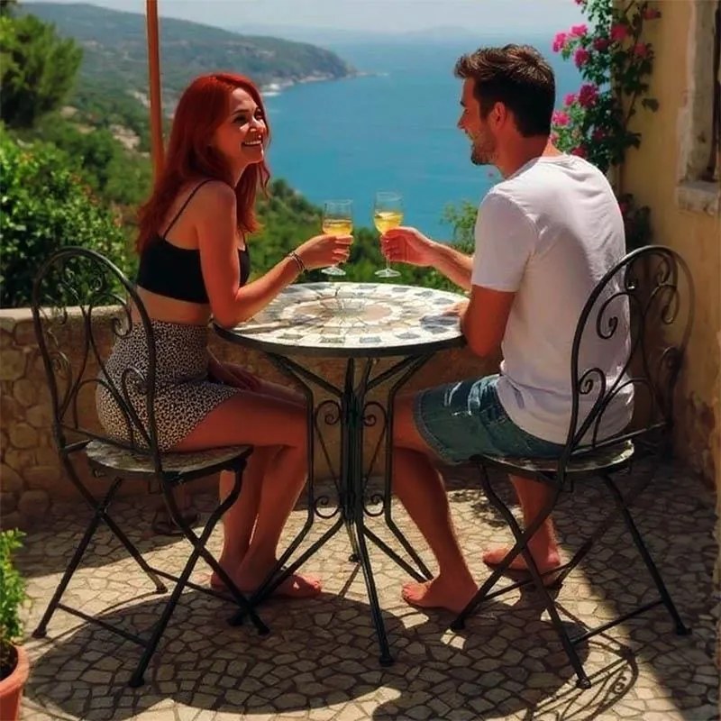 Τραπεζαρία Mosaic σετ 3τεμ μέταλλο μαύρο