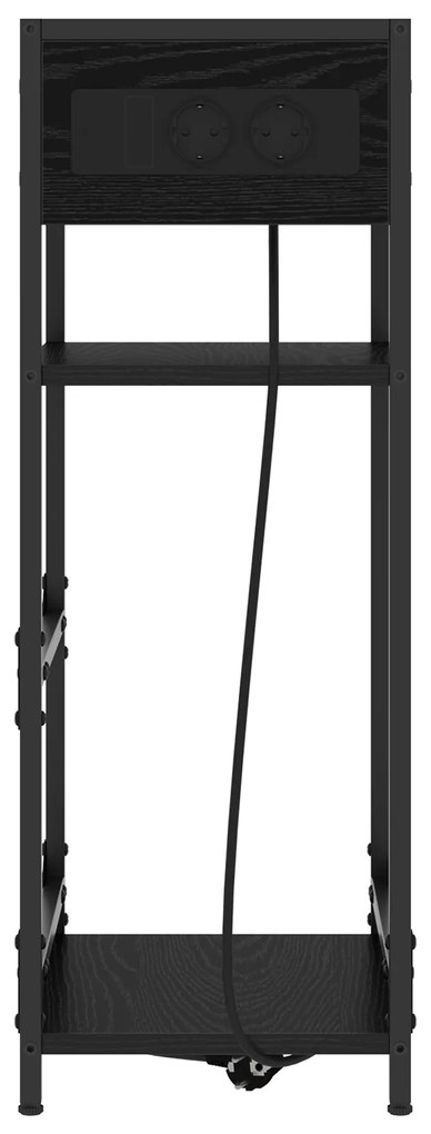 vidaXL Κομοδίνο Μαύρη δρυς 40 x 27 x 76 εκ Επεξεργασμένο ξύλο