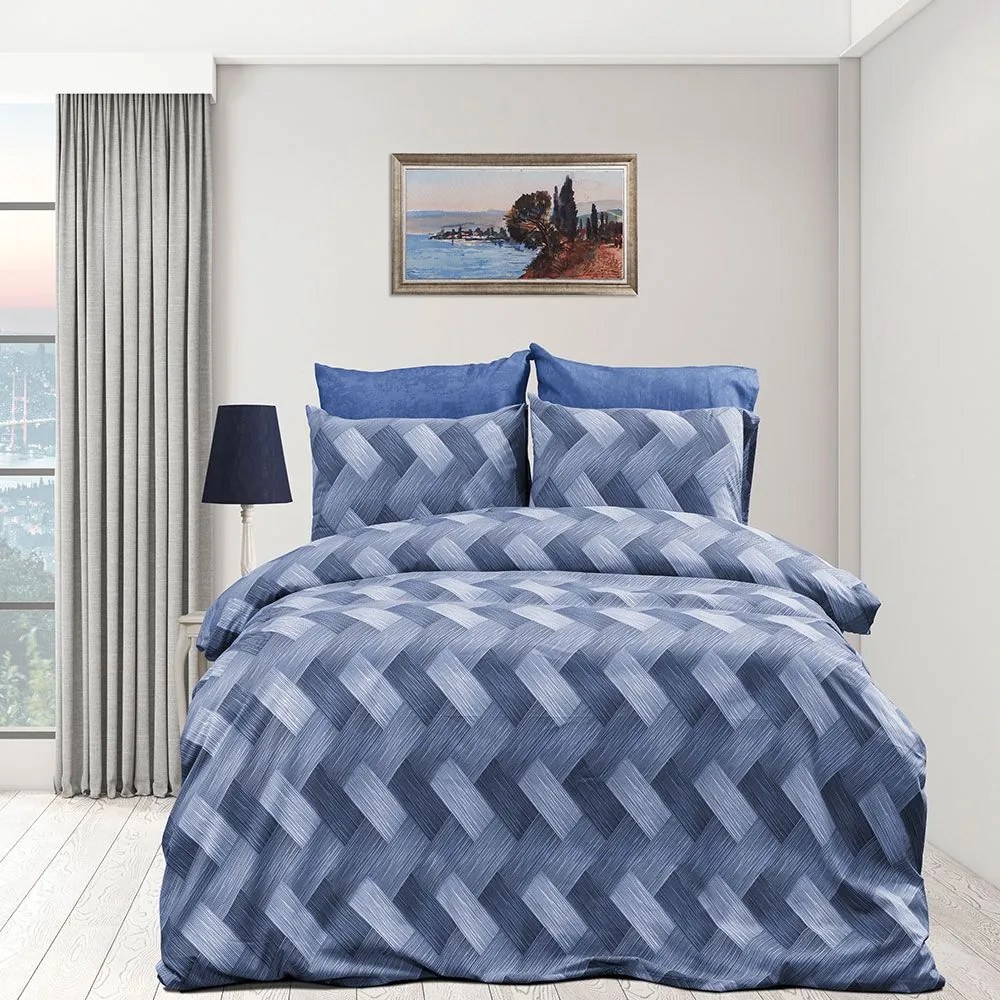 Πάπλωμα Αλκμήνη 454 Blue DimCol Υπέρδιπλo 220x240cm Cotton-Polyester