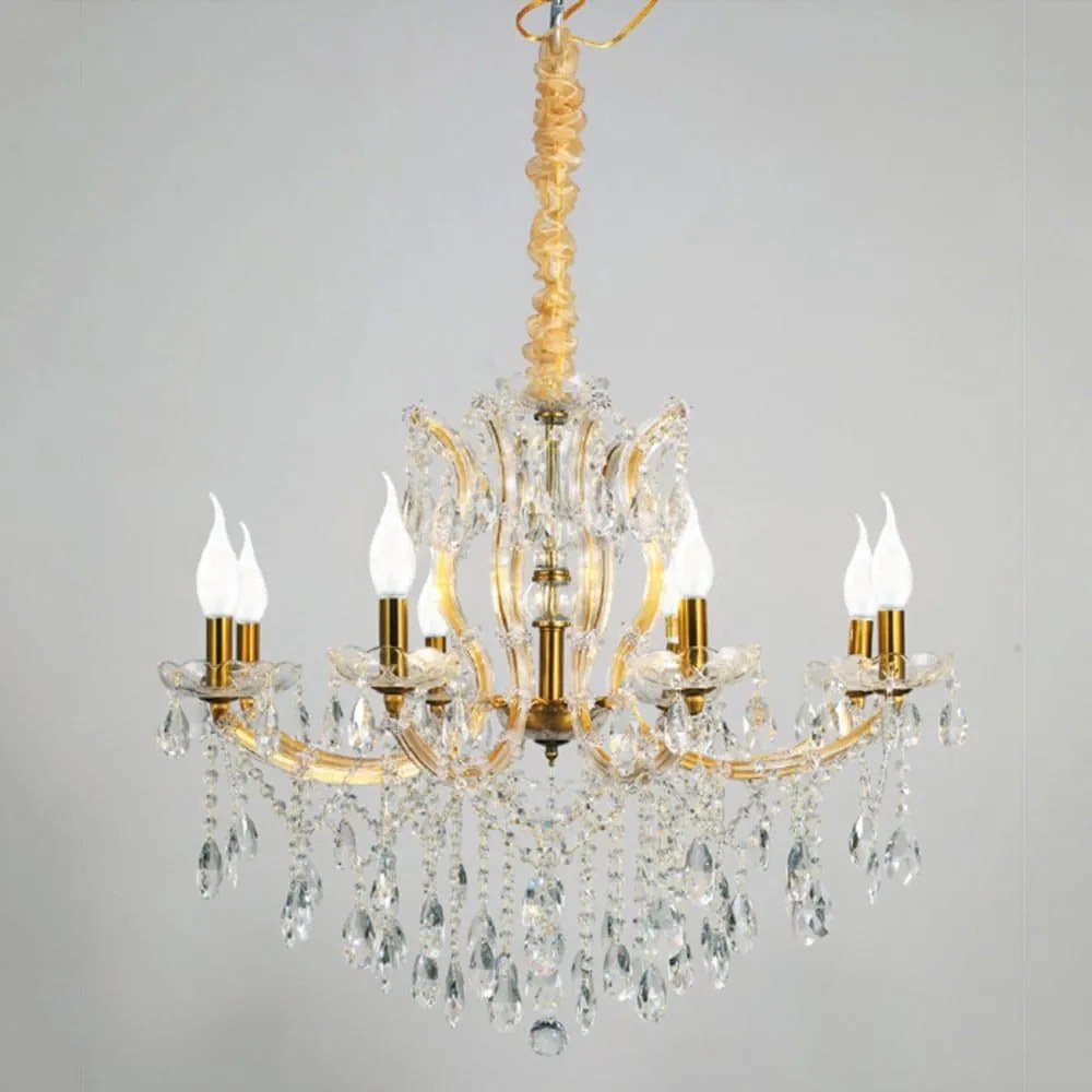 Φωτιστικό Οροφής 5244-8/Φ 82x75cm 8xΕ14 Bronze Inlight Crystal, Metal