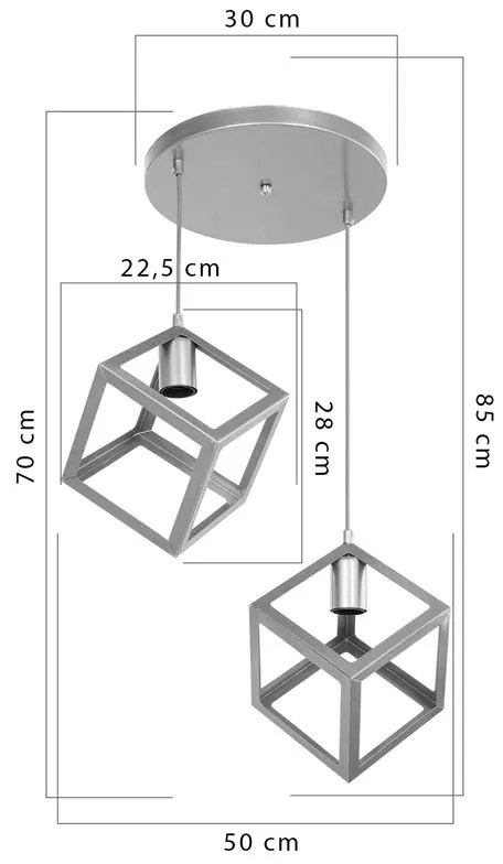 Φωτιστικό οροφής δίφωτο Deepora pakoworld Ε27 λευκό 30x65x80εκ