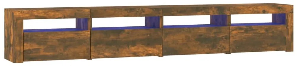 vidaXL Έπιπλο Τηλεόρασης με LED Καπνιστή Δρυς 240x35x40 εκ.