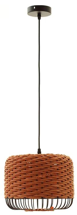 Φωτιστικό Κρεμαστό Μονόφωτο 27cm 1xE27 Δίχρωμο Paper Rope Sun Light ALISA-S-OR