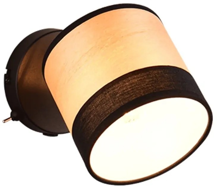 Φωτιστικό Τοίχου Bolzano R81661732 12x16x22cm 1xE14 10W Black-Beige RL Lighting