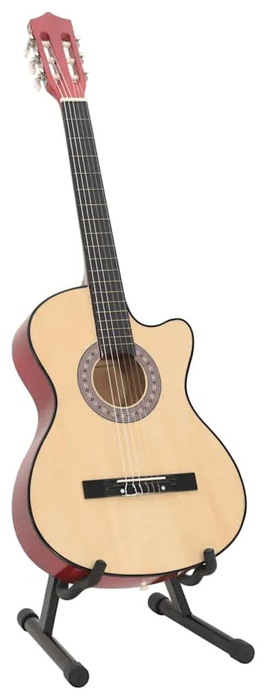 vidaXL Ακουστική Κιθάρα Western Cutaway Σετ 12 Τεμ. 6 Χορδές 38&quot;