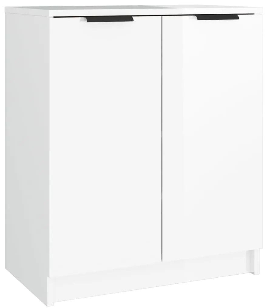 vidaXL Παπουτσοθήκη Γυαλιστερό Λευκό 59x35x70 εκ. Επεξεργασμένο Ξύλο