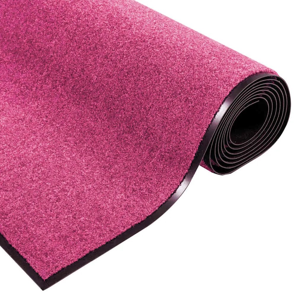 vidaXL Χαλάκι Εξώπορτας Ροζ και Μαύρο 120 x 250 cm Πολυαμίδιο και PVC