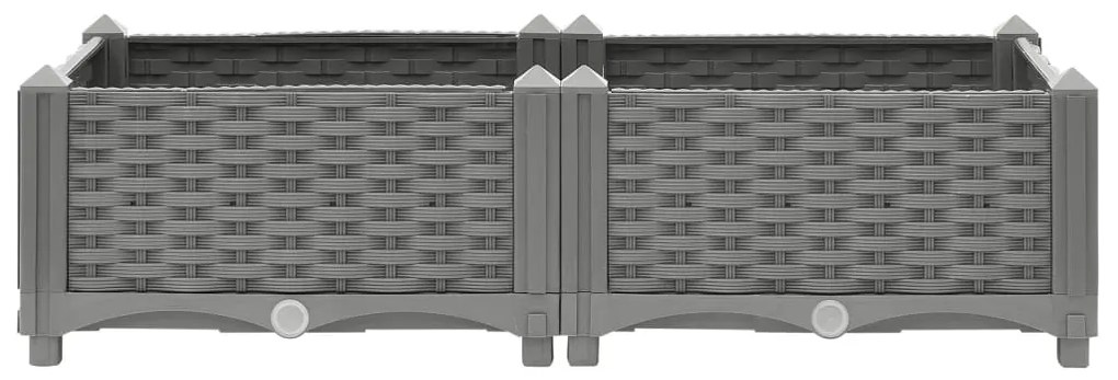 Ζαρντινιέρα 80 x 40 x 23 εκ. από Πολυπροπυλένιο - Γκρι