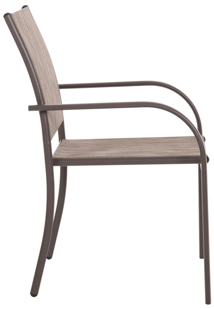 Καρέκλα - Πολυθρόνα REDAN C5976.05 Καφέ Μεταλλική με Textilene 55x57x88Υεκ. 55x60x88 εκ.