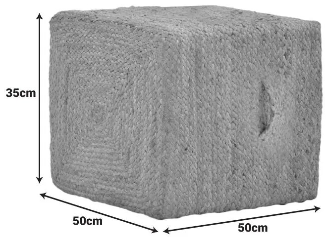 Σκαμπό Tresa Inart φυσικό 100% γιούτα 40x40x40εκ 50x50x35 εκ.