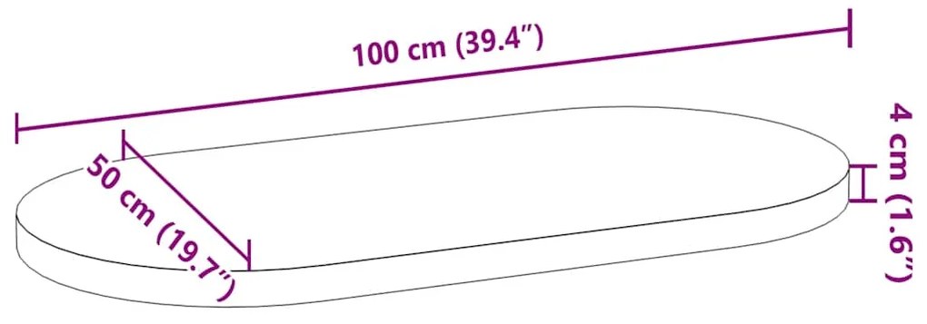 ΕΠΙΤΡΑΠΕΖΙΑ ΕΠΙΦΑΝΕΙΑ ΣΚΟΥΡΟ ΚΑΦΕ 100X50X4 ΕΚ. ΞΥΛΟ ΔΡΥΟΣ ΟΒΑΛ 4009082