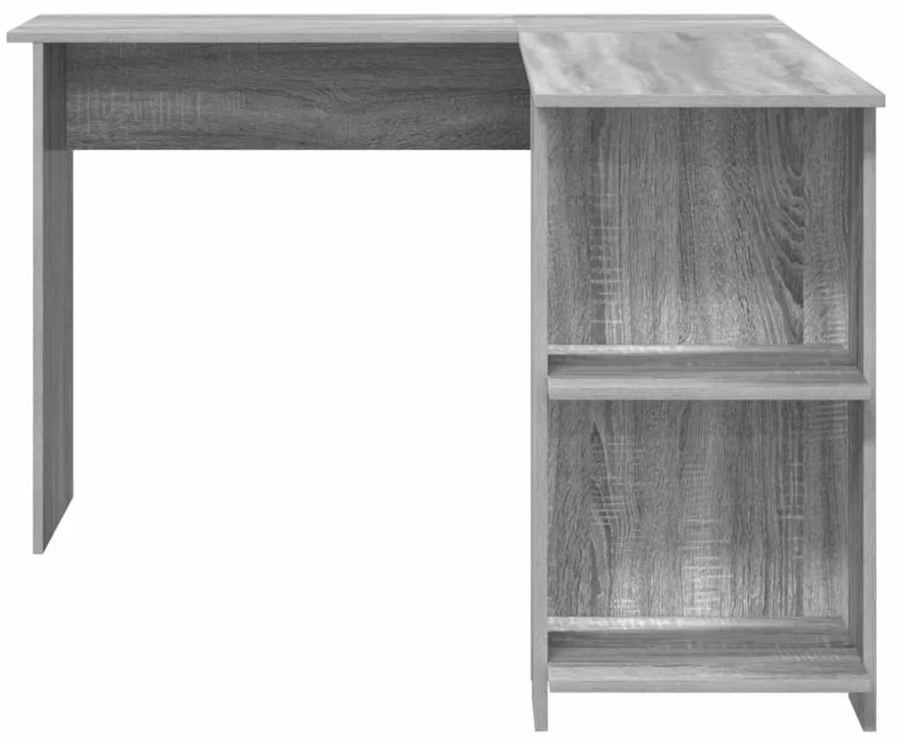 vidaXL Γωνιακό γραφείο με ράφι Γκρίζο Σονομα 140 x 113,5 x 75 εκ.